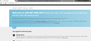 Output for ASP.NET Web API Service