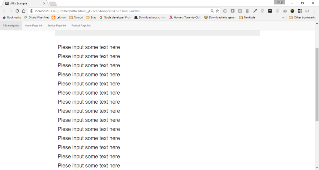 Affix in Bootstrap