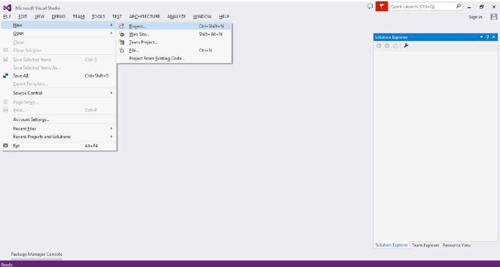 Visual Studio 2015 Application