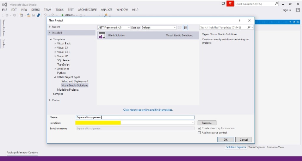 Microsoft Visual Studio 2015 Solution