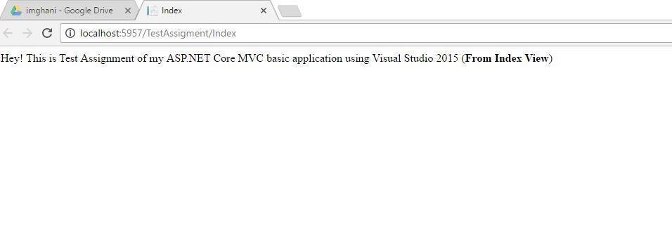 ASP.NET Core App Running
