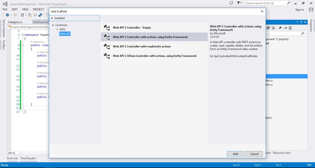 Web API 2 Controller